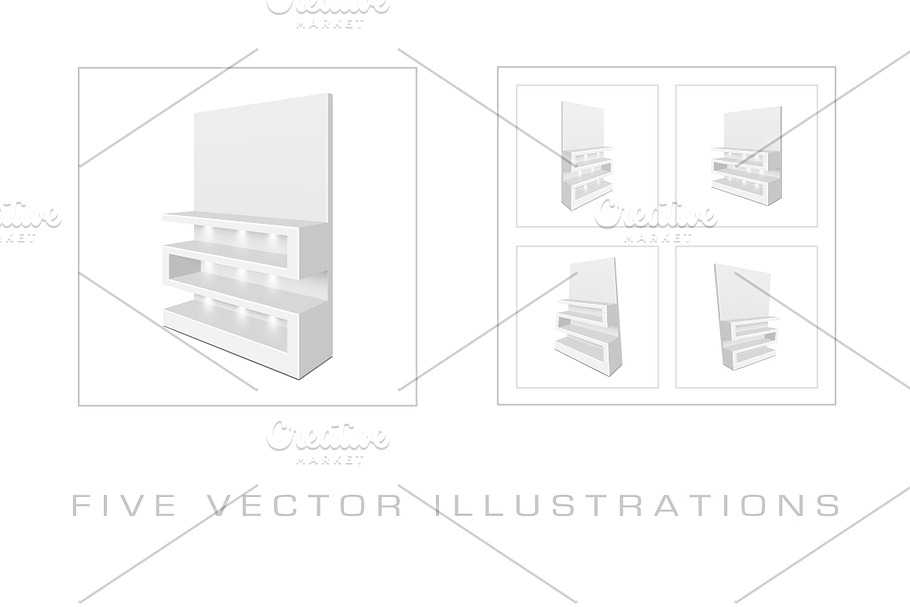 Exhibition shelves for supermarket in Product Mockups - product preview 8