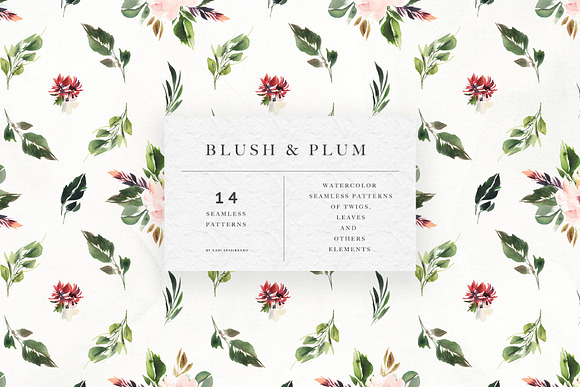 Blush & Plum Floral Patterns in Patterns - product preview 1