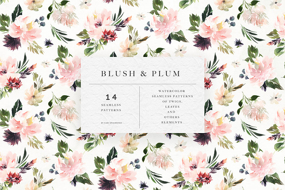 Blush & Plum Floral Patterns in Patterns - product preview 4