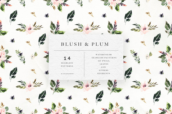 Blush & Plum Floral Patterns in Patterns - product preview 6