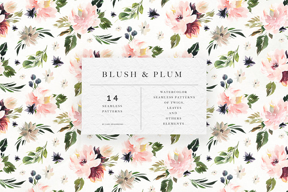 Blush & Plum Floral Patterns in Patterns - product preview 7