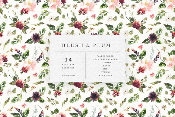 Blush & Plum Floral Patterns in Patterns - product preview 9