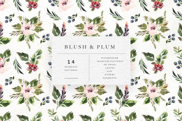 Blush & Plum Floral Patterns in Patterns - product preview 12