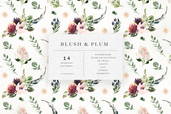 Blush & Plum Floral Patterns in Patterns - product preview 13
