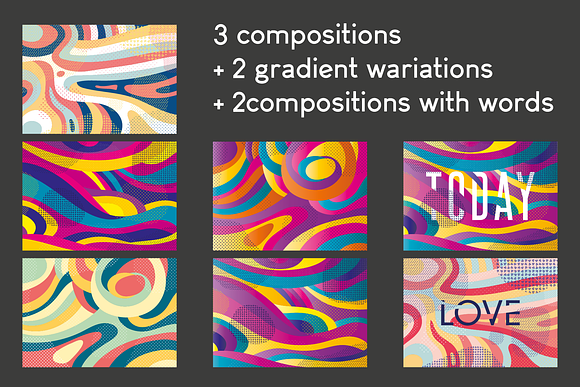 Abstract compositions and cards set in Patterns - product preview 1