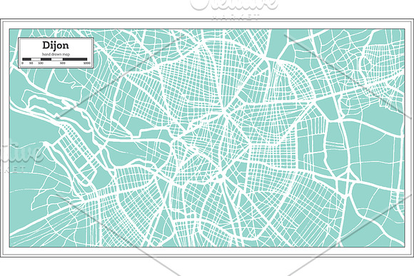 Dijon France City Map in Retro Style in Illustrations - product preview 7