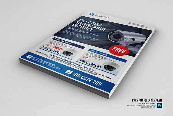 CCTV Surveillance Camera Shop Flyer in Flyer Templates - product preview 1