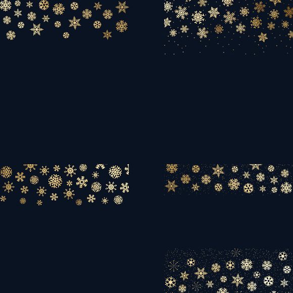 Gold Snowflake Borders in Graphics - product preview 1
