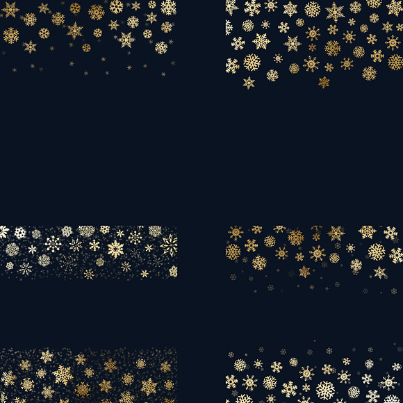Gold Snowflake Borders in Graphics - product preview 3