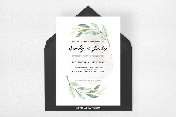 Modern Foliage Wedding Suite in Wedding Templates - product preview 1