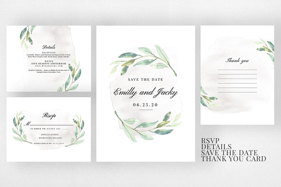 Modern Foliage Wedding Suite in Wedding Templates - product preview 2