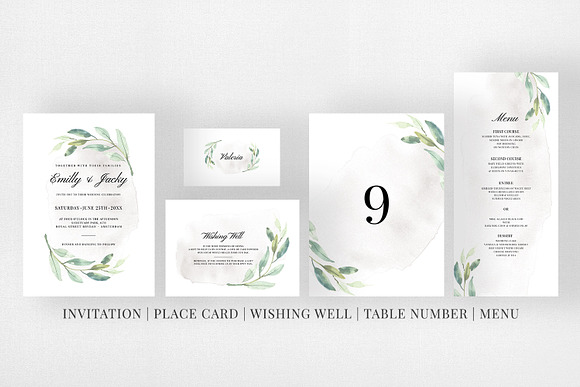 Modern Foliage Wedding Suite in Wedding Templates - product preview 4