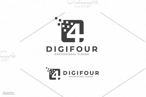 Four Digital Logo in Logo Templates - product preview 3