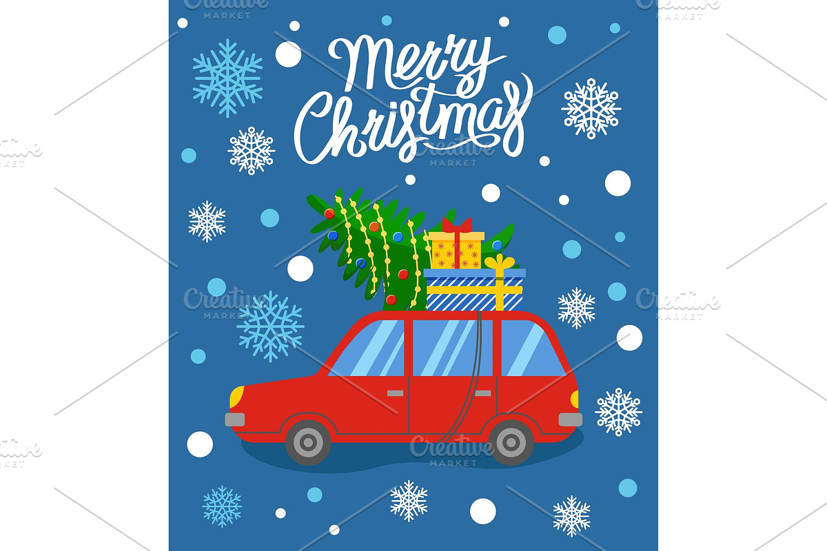 Merry Christmas Car with Presents in Objects - product preview 8