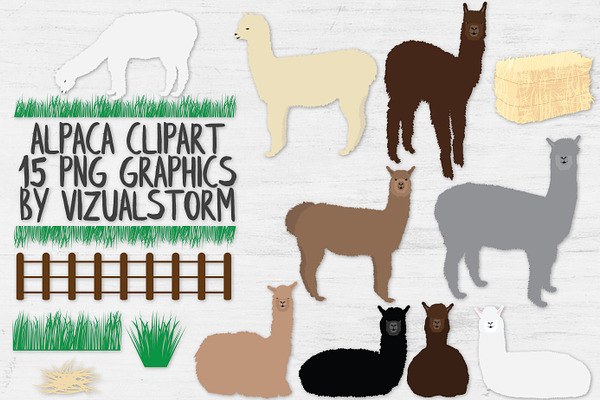Alpaca Clipart and Accessories