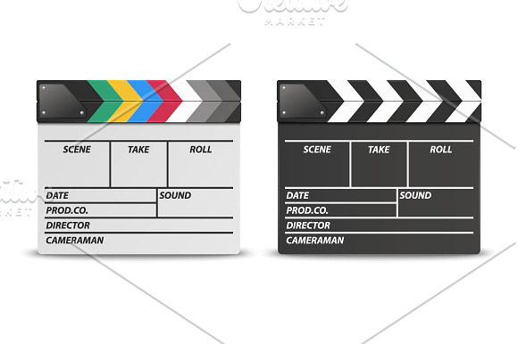 Movie clapboard. Vector set. in Objects - product preview 2