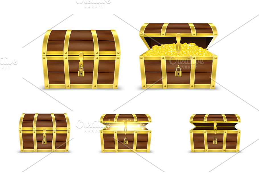 Chest. Vector set. in Objects - product preview 8