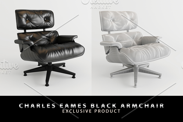 Charles Eames Black Armchair