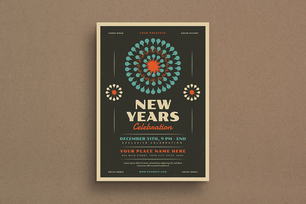 Retro New Year's Event Flyer in Flyer Templates - product preview 8