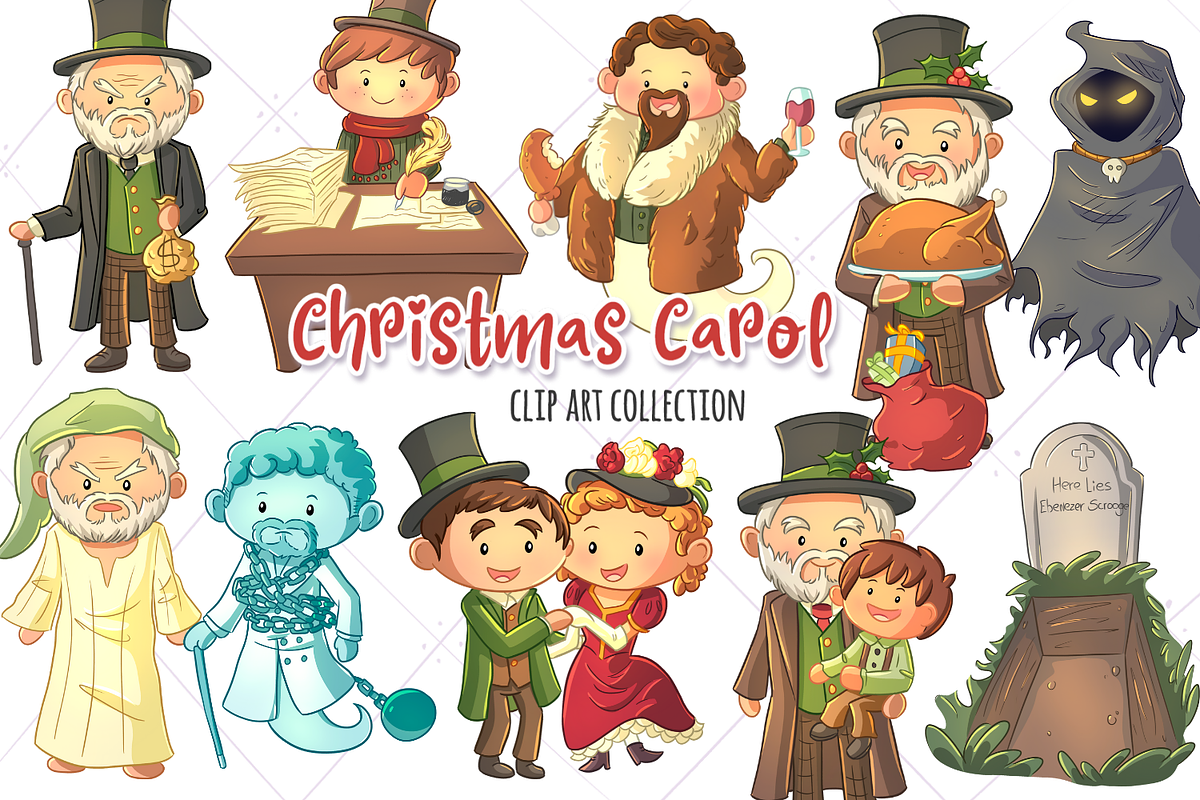 Christmas Carol Clip Art Collection in Graphics - product preview 8
