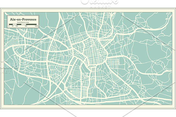 Aix-en-Provence France City Map in Illustrations - product preview 7