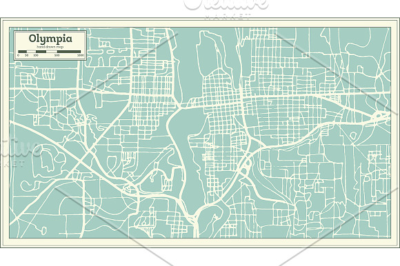 Olympia Washington USA City Map in Illustrations - product preview 7