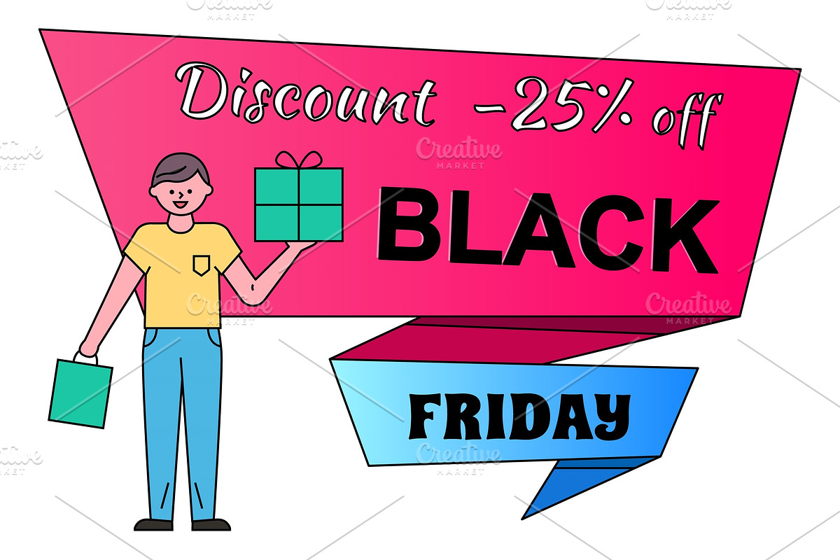 Discount 25 Percent Off Black Friday in Illustrations - product preview 8