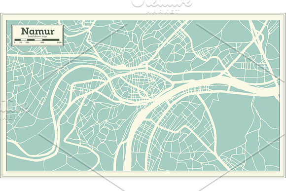 Namur City Map in Retro Style. in Illustrations - product preview 7