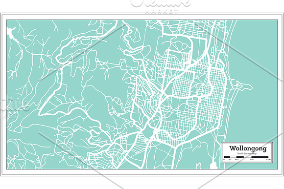 Wollongong Australia City Map in Illustrations - product preview 7
