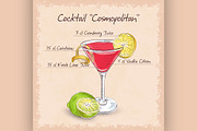 Red Cosmopolitan Cocktail