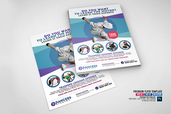 Dance Studio Campaign Flyer in Flyer Templates - product preview 4