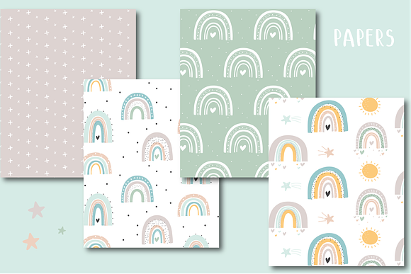 Happy Rainbows set in Illustrations - product preview 5