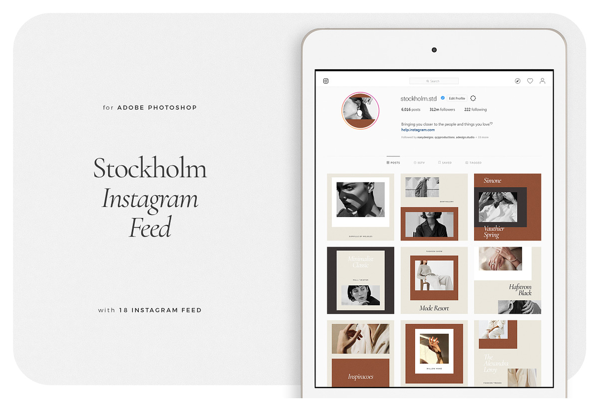 STOCKHOLM Instagram Feed in Instagram Templates - product preview 8
