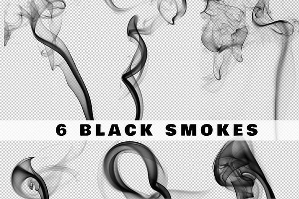 6 Abstract black smokes overlays