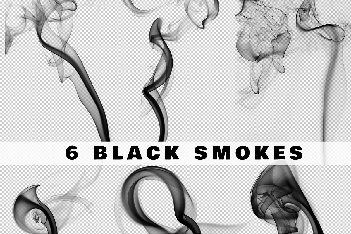 6 Abstract black smokes overlays in Objects - product preview 8