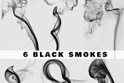 6 Abstract black smokes overlays