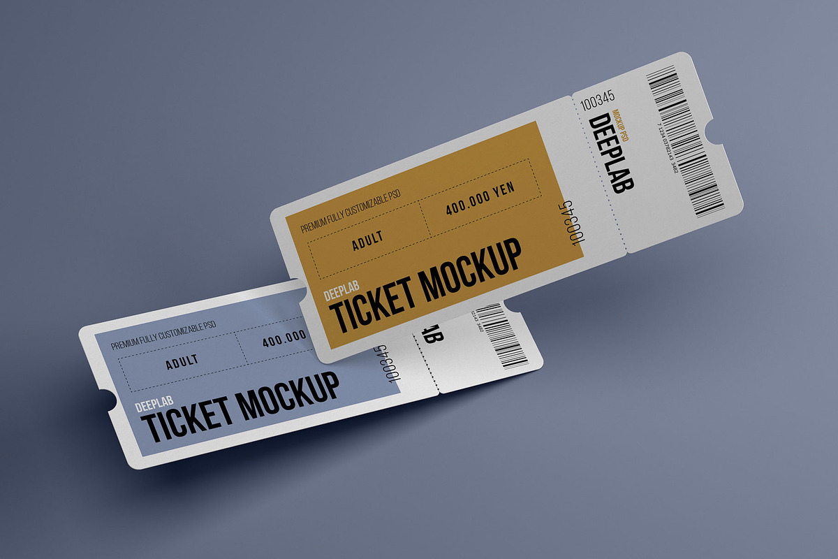 Tickets Mockup Set - 17 styles in Print Mockups - product preview 8