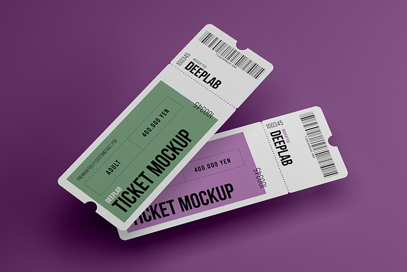 Tickets Mockup Set - 17 styles in Print Mockups - product preview 2