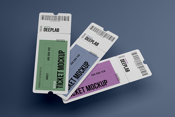 Tickets Mockup Set - 17 styles in Print Mockups - product preview 4
