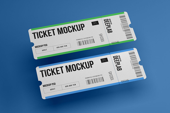 Tickets Mockup Set - 17 styles in Print Mockups - product preview 5