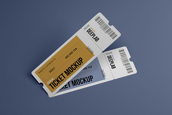 Tickets Mockup Set - 17 styles in Print Mockups - product preview 8