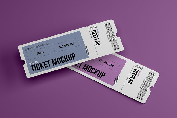 Tickets Mockup Set - 17 styles in Print Mockups - product preview 9