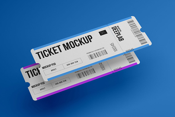 Tickets Mockup Set - 17 styles in Print Mockups - product preview 10