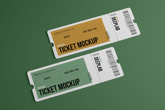 Tickets Mockup Set - 17 styles in Print Mockups - product preview 11