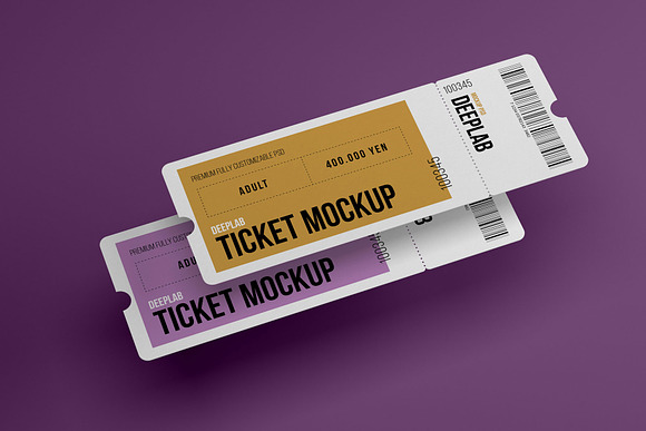 Tickets Mockup Set - 17 styles in Print Mockups - product preview 12