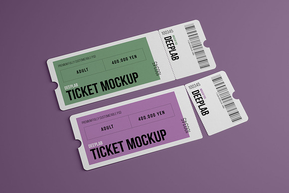 Tickets Mockup Set - 17 styles in Print Mockups - product preview 16