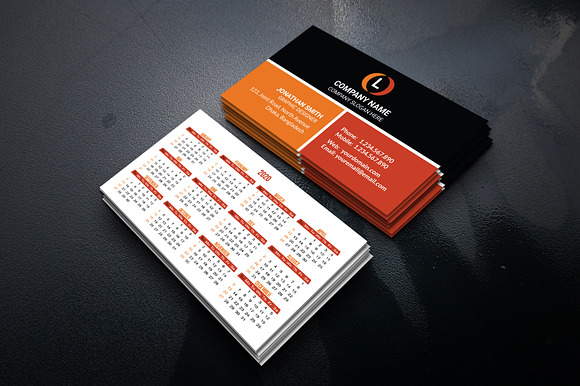 Calendar Business Card 2020 Vol-1 in Business Card Templates - product preview 1