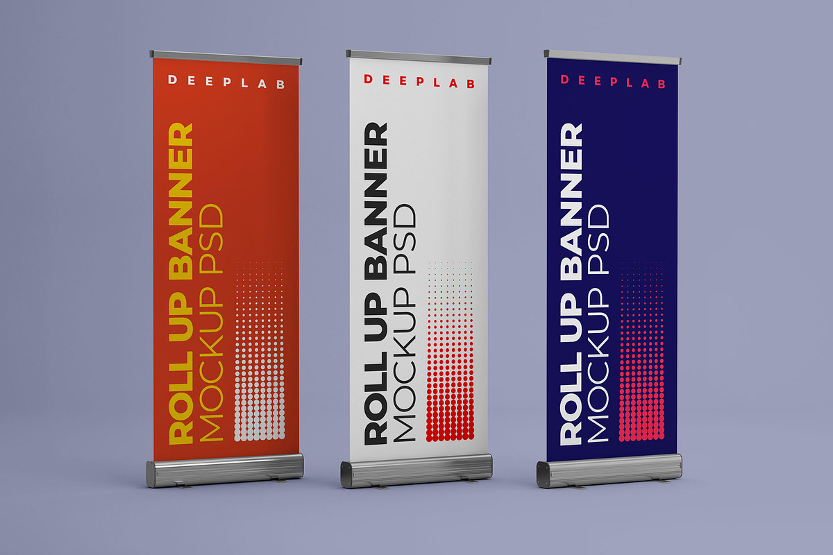 Roll Up Banner Mockup Set - 12 style in Print Mockups - product preview 8