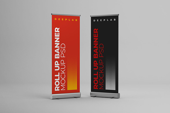 Roll Up Banner Mockup Set - 12 style in Print Mockups - product preview 2