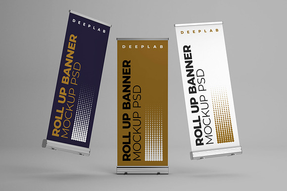 Roll Up Banner Mockup Set - 12 style in Print Mockups - product preview 3